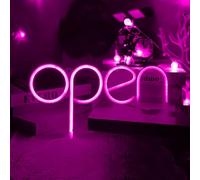 STHomedeco OPEN Neon Sign - Enseigne Panneau Lumineux Ouvert & Horaires D'ouverture Du Bricolage Stickers (Rose)