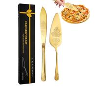 Stibtmr Coupe-gâteau domestique et pelle à - Ustensiles de coupe de gâteau en acier inoxydable - Coupe-gâteau de luxe - Pelle à gâteau robuste - Pour fruits, fromage, pain, gâteau, pizza