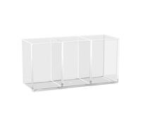 Stibtmr Rangement des pinceaux de maquillage, Étui de rangement en acrylique Transparent à 3 fentes, organisateur de maquillage, rouge à lèvres, Étui de rangement de table pour Pot à stylos, pour