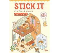 Stick It Cosy Cats 10 scènes de scènes cosy avec des chats à créer Activité loisirs créatifs Loisirs créa chats Scènes à sticker Art Thérapie Cute and cosy Stickers