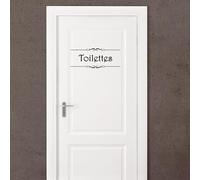 Sticker adhésif Mural Citation noir| Sticker Autocollant Phrase PORTE TOILETTE "Salle de bain et Toilettes" - Décoration Murale | Imperméable/Amovible - 20 x 35 cm