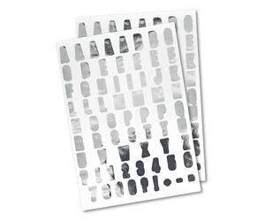 Sticker Alphabet Métallique Argenté 134 Pièces