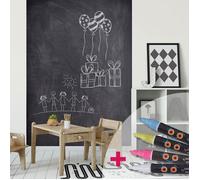 Sticker ardoise tableau noir -ARDOISE GÉANTE 1,20 X 2 MÈTRES ET 4 CRAIES LIQUIDES - 200x120cm
