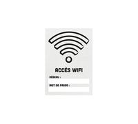 Sticker autocollant "ACCES WIFI" fond blanc format A5