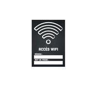 Sticker autocollant "ACCES WIFI" fond noir format A5