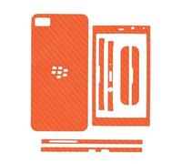Sticker Autocollant Aspect Carbone 3d Skin Pour Blackberry Z10 Orange