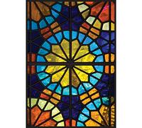 Sticker Autocollant Électrostatique Vitre Vitrail Rosace 67x47cm - Décorez Vos Fenêtres et Portes avec Style