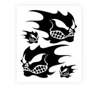 Sticker Autocollant Prédécoupé - 4r Quattroerre.It - Crâne - Noir - 13.5 X 16 Cm - Résistant À La Chaleur