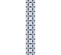 Sticker carrelage adhésif décoratif x6, 15x15cm - Croix triangulaire bleue sur fond gris, autocollant raccordable droite/gauche
