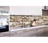 Sticker crédence - Cuisine Mur DE Pierre 260 x 60 cm | Mur Arrière de la Cuisine - Crédence adhésive