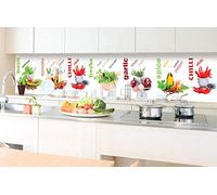 Sticker crédence - Cuisine Pimenter 350 x 60 cm | Mur Arrière de la Cuisine - Crédence adhésive
