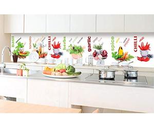 Sticker crédence - Cuisine Pimenter 350 x 60 cm | Mur Arrière de la Cuisine - Crédence adhésive