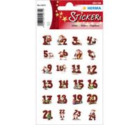 Herma Autocollants ronds 15254 – Lot de 24 paillettes, chiffres 1–24, Ø 2 cm, Noël