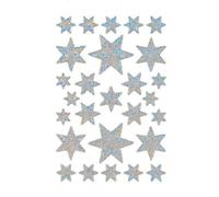 Sticker de Noël DECOR 'étoiles', argent, film irisé