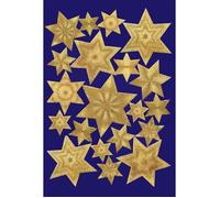 Sticker de Noël - HERMA - étoiles - couleur or - relief - 20 étiquettes autoadhésives