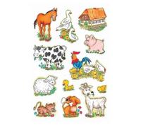 Sticker Décor - HERMA - Animaux de la Ferme - 3 Planches - 12 Étiquettes - Autocollants en Papier