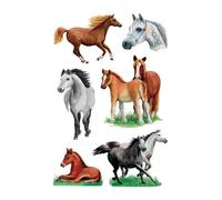 Sticker Décor - HERMA - Races de Chevaux - 3 Feuilles - Autocollants en Papier - Noir
