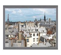 Sticker décoratif 3D pour fenêtre, vue sur les toits de Paris, 60x75cm, effet trompe l'oeil, décoration intérieure.