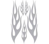 Sticker décoratif - Maxi Decor - Flammes Argent - 35 x 50 cm - Résistance élevée - Adhésion garantie