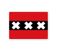 Sticker drapeau AMSTERDAM amstellodamois pays bas autocollant (taille S : 10cm x 7cm)