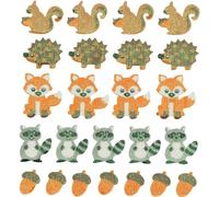 Sticker En Mousse Pailleté Animaux 24 Pièces