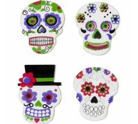 Sticker En Mousse Tête De Mort Santa Muerte 4 Cm 12 Pièces