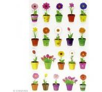 MY MANDARINE 560415C Cooky 1 planche 20 stickers Fleurs en pot