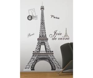 Sticker géant TOUR EIFFEL - ROOMMATES - Repositionnable - Noir - Décoration murale - Adulte