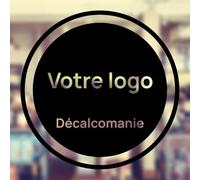 Sticker logo personnalisé en vinyle découpé - Autocollant logo entreprise une couleur - Vitrine, véhicule, boutique, association - Prêt à coller