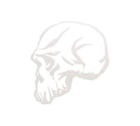 Sticker Logo Skull Tête De Mort 3 Adhésif Autocollant - Plusieurs Coloris Blanc Réfléchissant 5.5 X 6
