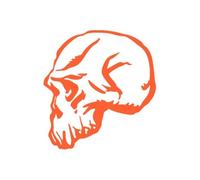 Sticker Logo Skull Tête De Mort 3 Adhésif Autocollant - Plusieurs Coloris Orange Fluo 5.5 X 6