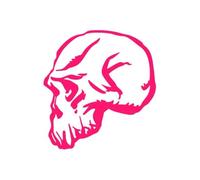 Sticker Logo Skull Tête De Mort 3 Adhésif Autocollant - Plusieurs Coloris Orange Réfléchissant 5.5 X 6