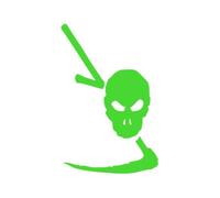 Sticker Logo Skull Tête De Mort 4 Adhésif Autocollant - Plusieurs Coloris Rose Fluo 4 X 6