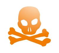Sticker Logo Skull Tête De Mort Adhésif Autocollant - Plusieurs Coloris Orange Réfléchissant 6.5 X 6