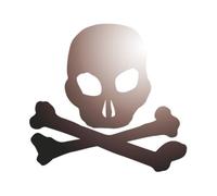 Sticker Logo Skull Tête De Mort Adhésif Autocollant - Plusieurs Coloris Rose Fluo 6.5 X 6