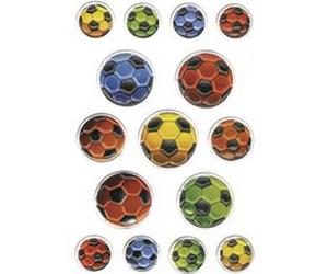 Sticker MAGIC 'Ballons de foot multicolores', gaufré