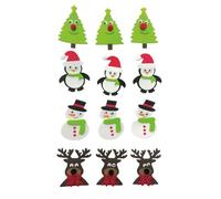 Sticker Mousse Personnages De Noël 3,5 À 5,1 Cm 12 Pièces