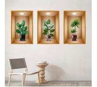 Sticker Mural 3D - Décoration Murale - Plantes - Vinyle - 30x45CM - Auto-Adhésif Vert vert STICKERS