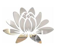Sticker mural 3D en acrylique Fleur de Lotus - 13.7 x 9.8 pouces - Auto-adhésif - Amovible - Écologique HBCL