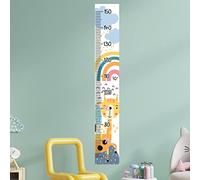 Sticker mural adhésif Toise | Autocollant Girafe et Arc-en-ciel - Décoration Murale Chambre Enfants | 1 Planches de 30 x 50 cm