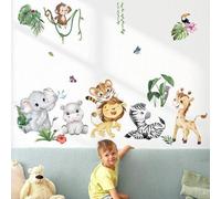 Sticker mural « Animaux sauvages » : motif éléphant et girafe pour la chambre d'enfant
