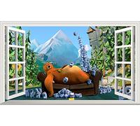 Sticker mural autocollant 3D pour fenêtre 1000 mm x 600 mm Autocollants DIY Poster Vinyle Papier Peint Wall Stickers Chambre Enfant Bébé Garçon Decoration