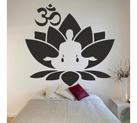 Sticker Mural Bouddha Méditation à la Maison Bouddha Sticker Mural Yoga Décoration Murale Vinyle Décoration de la Maison Chambre 30x33cm