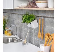 Sticker Mural Carrelage adhésif Cuisine Salle de Bain - 24 Stickers Carreaux DE Ciment BÉTON CIRÉ - 24stickers10x10cm