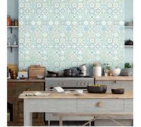 Sticker Mural Carrelage adhésif Cuisine Salle de Bain - 30 STICKERS CARREAUX DE CIMENT AZULEJOS AUDRINA - 30stickers15x15cm