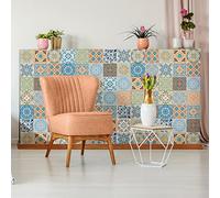 Sticker Mural Carrelage adhésif Cuisine Salle de Bain - 60 Stickers Carreaux DE Ciment Meuble ERMITA - 60stickers20x20cm