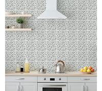 Autocollants imitation carrelage pour la cuisine et la salle de bains – 60 autocollants imitation carrelage en ciment Vito Terrazzo – 60 autocollants de 20 x 20 cm