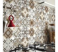 Sticker Mural Carrelage adhésif Cuisine Salle de Bain - 9 Stickers Carreaux DE Ciment Authentiques RITHANA - 9stickers40x40cm