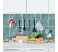 Sticker Mural Carrelage adhésif Cuisine Salle de Bain - 9 STICKERS CARREAUX DE CIMENT MARBRE BLEU DE ENTRADA - 9stickers15x15cm