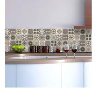 Sticker Mural Carrelage adhésif Cuisine Salle de Bain - 9 STICKERS CARRELAGES AZULEJOS NUANCES DE GRIS MEXICO - 9stickers15x15cm